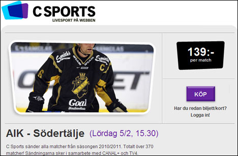 Se AIK-Södertälje hos Csports.